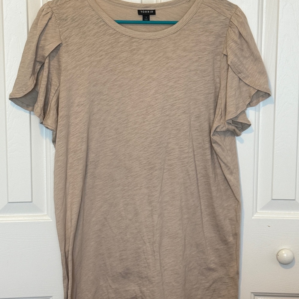 Torrid Women's Beige Short Sleeve Top